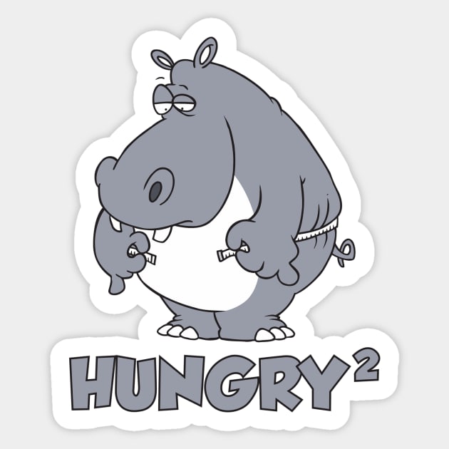 Hungry Squared Sticker by Cosmo Gazoo